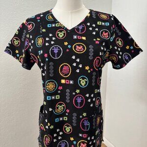 Doggie Print Small Scrub Top
